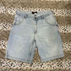 Route 66 Carpenter Denim Shorts Mens 36 Blue Workwear Utility Baggy Vintage 90s